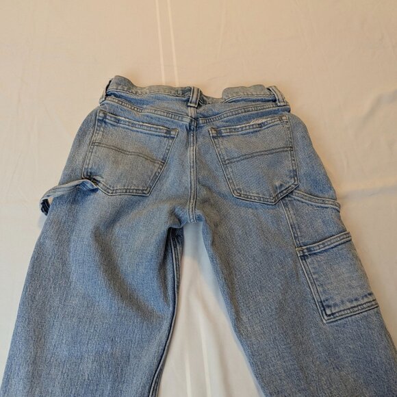 Abercrombie & Fitch Size 26/2 Light Wash Distressed Carpenter's Jeans - Picture 9 of 14